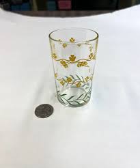 Vintage Swanky Swig Floral Yellow + Green Juice Glass - Etsy