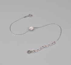 Rhodium Plated 925 Sterling Silver Bracelet. Length: 18.5 Cm ...