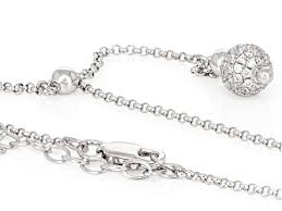 White Cubic Zirconia Rhodium Over Sterling Silver Necklace ...