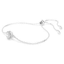 Una Angelic bracelet, Round cut, White, Rhodium plated ...