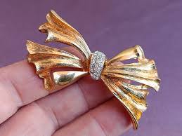 1980s Gold Filled Bow Brooch, Gold Filled Jewellery, Vintage ...