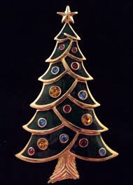 Signed Swan Swarovski Gold Plated Green Decorated Christmas ...