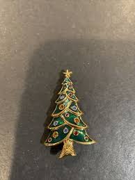 Signed Swan Swarovski Gold Plated Green Decorated ...