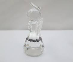 Clear Crystal Glass Angel Diamond Faceted Shape Figurine Table Decor | eBay