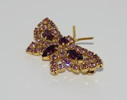 Vintage Costume Jewellery Butterfly Brooch Set With ...