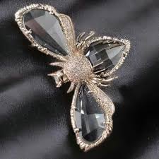 Crystal Bee Brooch: Cubic Zirconia Silver Insect Pin - Etsy