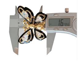 Trifari Gold Tone Clear Rhinestone Black Enamel Butterfly Brooch . For Sale at Ruby Lane