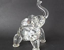 Vintage Lead Crystal Elephant Figurine Trunk up Paperweight - Etsy