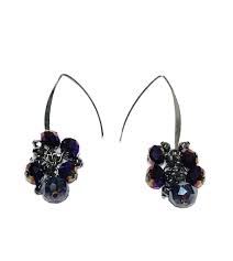 Purple & Black Aurora Borealis Acrylic Beaded Drop Dangle ...