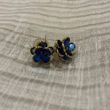 Swarovski | Jewelry | Vintage Blue And Gold Trim Swarovski ...