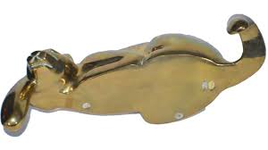 Dolbi Cashier Style Brass Resting Panther | Chairish