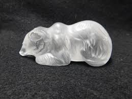 Lot - Lalique Resting Bear Paperweight