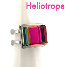 Buy Vintage Swarovski Cube Crystal Statement Ring 10mm Three ...