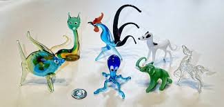 Vintage Miniature Handblown Glass Figurines - Set of Seven ...