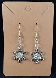 Silver Winter Snowflake Earrings - Silver Hooks - Dangle ...