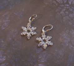 Tutorial, Beaded Swarovski Snowflake Earrings - Instant ...
