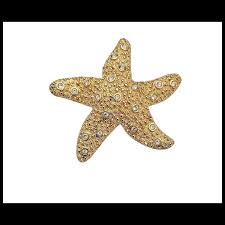 Swarovski Clear Crystal Starfish Brooch, Gold Tone Pin Swan ...
