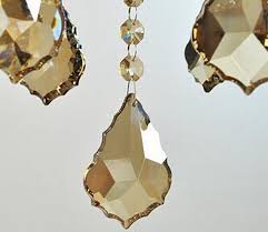 100Pcs Champagne Crystal Octagon Beads 14mm 2 Hole Suncatcher Prisms Lamp Parts | eBay