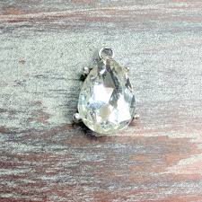 AB-0565 - Silver Plated Pear Shaped Pendant/Drop With ...