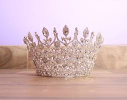 Crystal Wedding Tiara: Silver Queen Crown, Bridal Headpiece ...