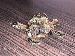 SEA TURTLE~ 24K GOLD PLATED FIGURINE MADE WITH SWAROVSKI ...