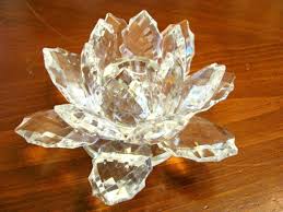 SHANNON BY GODINGER FACETED CRYSTAL LOTUS FLOWER TAPER VOTIVE CANDLE HOLDER EXC | eBay