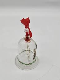 Vintage Snowman Small Clear Glass Bell Christmas Ornaments ...