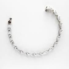 18K Gold Pear Cut Lab Diamond or Moissanite Tennis Bracelet ...