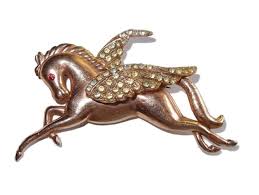 Art Deco Pegasus Winged Horse Mythology Brooch - Etsy