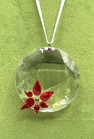 Swarovski Poinsettia Round Window Ornament #905214 - Etsy