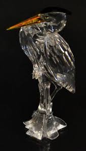 Swarovski Crystal Silver Heron In Original Box