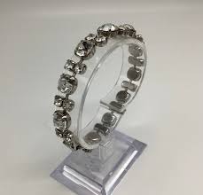 1950's Retro Large Rhinestone Bracelet Double Row Riviere ...