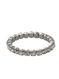 Sorrelli-Clear Crystal and Palladium Silver Stretch Bracelet ...
