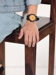 Buy Fastrack Unisex Orange Striped Dial & Black Straps TEES ...