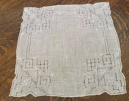 Vintage Hankie, Delicate Embroidery, Pulled Thead Work ...