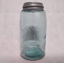 Blue Mason's Glass Canning Jar 1 Quart No Shoulder 1858 ...
