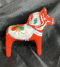 Dala Horse Miniature Swedish Figurine Sweden Carved Wood ...