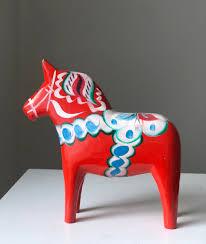 Swedish Red Dala Horse Figurine: Hand Carved Folk Art Decor ...