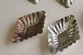 antique vintage tin pastry molds, fluted diamond shape ...
