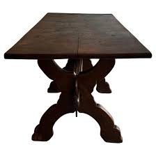 Swedish trestle table in oak, ca 1880s at 1stDibs