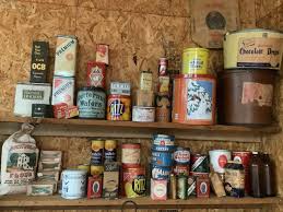 Lot - Large Collection of Old Food Canisters