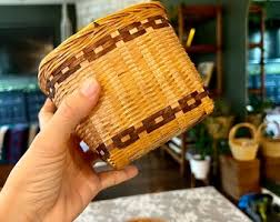 MCM Wicker Baskets Set of Two Vintage Boho Decor - Etsy
