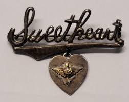 WWII US Air Force Pilot Wings Sweetheart Brooch Pin Sterling ...