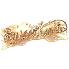 English Sweetheart Mother Brooch Two Doves Mother of Pearl ...