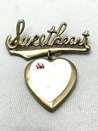Vintage Sweetheart Heart Locket Brooch Pin | eBay