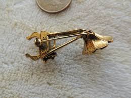 Vintage Signed Zentall Gramaphone Record Player Gold Tone Ornate Brooch | eBay