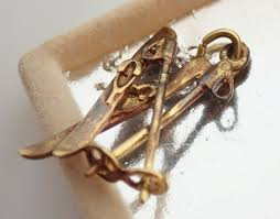 Vintage Gold Filled Skis & Ski Poles Snow Skiing Pendant Bracelet Charm NOS | eBay