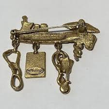 VTG Signed DANECRAFT Medical NURSE THEME PIN Health Care Worker CHARMS Gold Tone | eBay