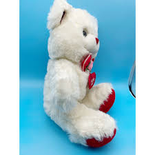 Buy Vintage Fairview Hug Me Teddy Bear Plush 18" Red White ...