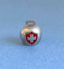 Vintage 800 Silver Enamel Small Swiss Movable BELL Charm | eBay